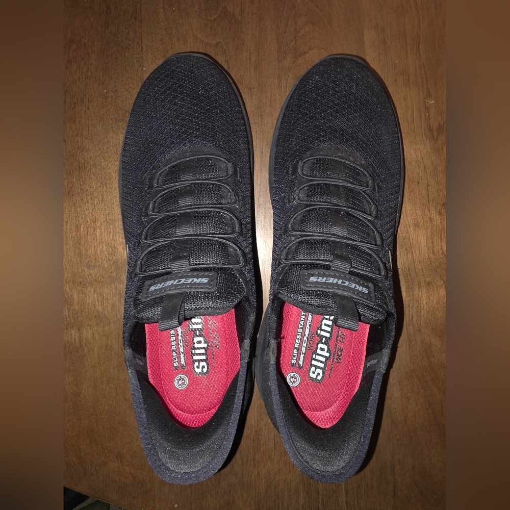 👟 Skechers Work Slip-Ins | Size 8.5 | Slip Resistant Black Sneakers